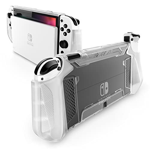 Mumba - Carcasa para Nintendo Switch OLED 2021 [Serie Blade] Grip TPU Funda Protección Accesorios Compatible con Nintendo Switch OLED y Controlador Joy-con (Transparente)