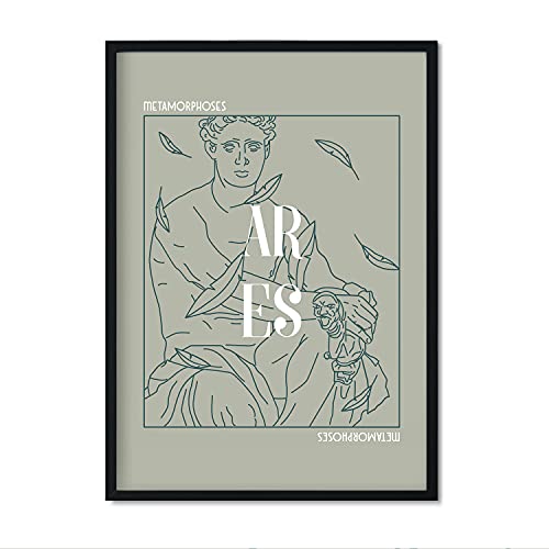 Nacnic Lámina de Ares. Pósters con ilustraciones minimalistas de los dioses de la mitología griega. Decoración de interiores. Tamaño A4.