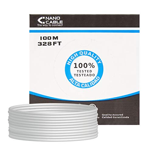NanoCable 10.20.0302-FLEX - Cable de red Ethernet flexible RJ45 Cat.5e UTP AWG24, gris, bobina de 100mts