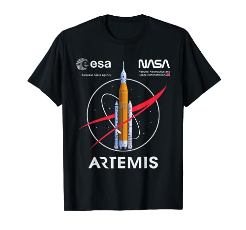 NASA Artemis Misión SLS Worm and ESA Logo Camiseta
