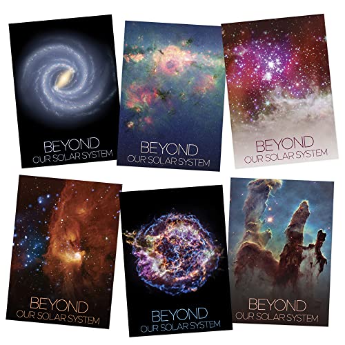 NASA Beyond Our Solar System Pillars Creation Milky Way Spiral Galaxy Supernova Pacman Nebula A4 Wall Art Print Poster Pack of 6