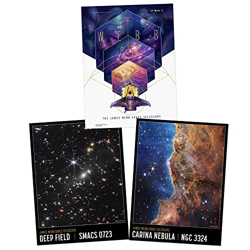 NASA James Webb Space Telescope Deep Field Carina Nebula Cosmic Cliffs Pack of 3 Large Wall Art Posters