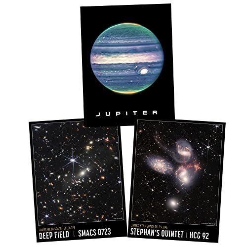 NASA James Webb Space Telescope Jupiter Deep Field Stephan's Quintet Pack of 3 Large Wall Art Posters