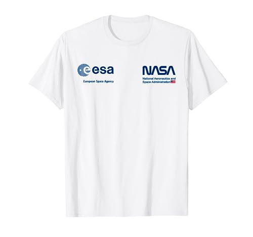 NASA Worm y ESA Logotipo famoso y clásico Camiseta