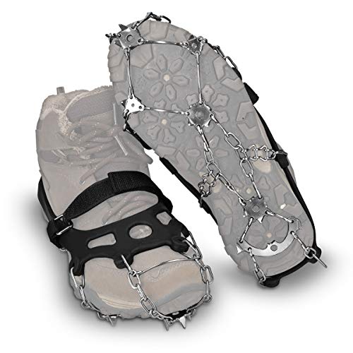 Navaris Crampones de Escalada - Cubiertas Antideslizantes de Metal - Crampones de Botas para Caminar sobre Nieve o Hielo Unisex