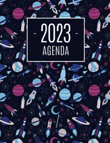 Nave Espacial Agenda 2023: Planificador Mensual que Inspira Productividad | Con Calendario Mensual 2023