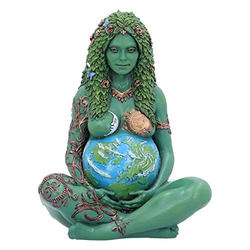 Nemesis Now Estatua de Arte de Gaia de la Madre etérea Pintada, Resina, Verde, 17.5cm