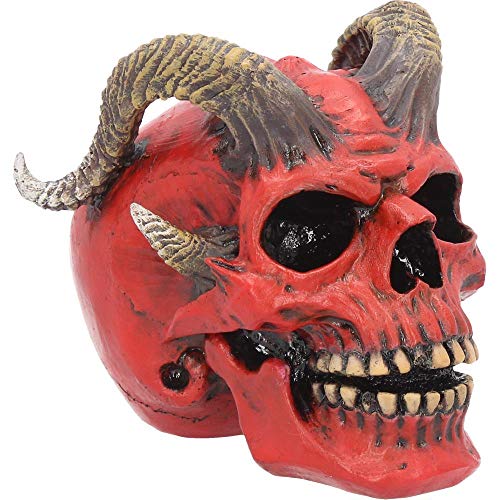 Nemesis Now Tenacious Demon Skull - Figura Decorativa (13,3 cm), Color Rojo