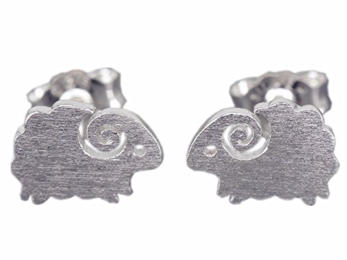 NicoWerk Pendientes de plata 925 con diseño de oveja, para mujer, SOS150, talla única, Plata de ley, No es una piedra preciosa