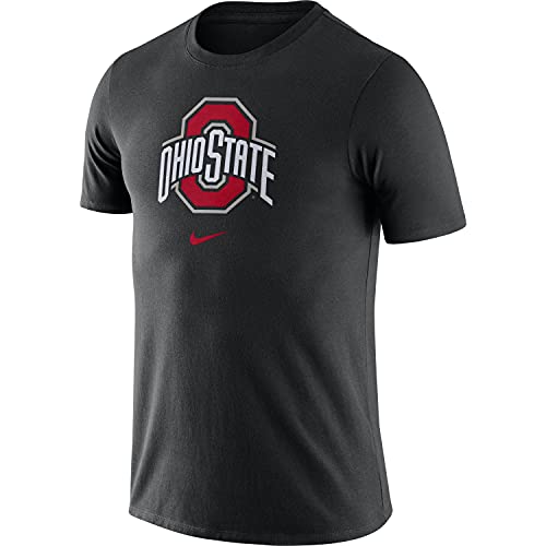 Nike Camiseta College Essential Logo para hombre, Estado de Ohio - Buckeyes - negro, X-Large