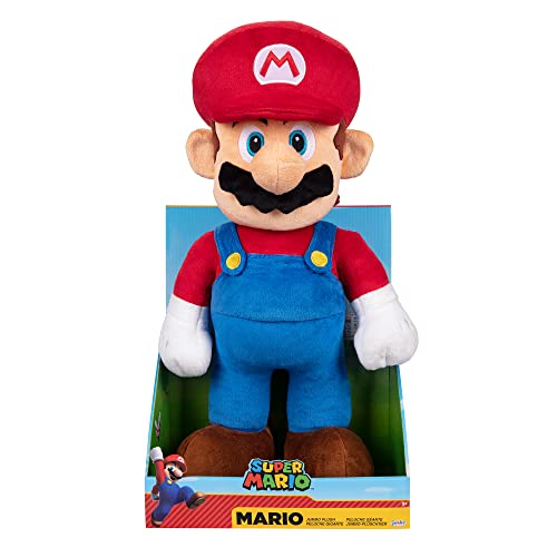 Nintendo Super Mario – Peluche Grande Mario Bros de 50 cm – Precioso y Suave Peluche de tu Personaje Favorito Peluche para Niños 3 años +