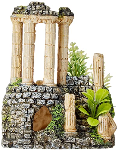 Nobby Decoración para Acuario, diseño de columnas Antiguas con Plantas, 11,2 x 10 x 14 cm.