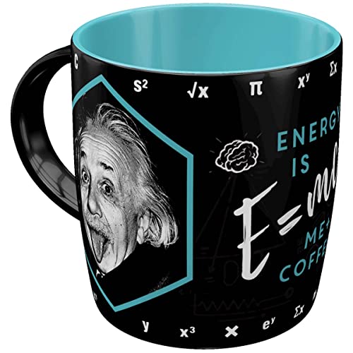 Nostalgic-Art Taza de café retro, Einstein - Energy = Me + Coffee – Idea de regalo para estudiantes, cerámica, diseño vintage con frase, 330 ml