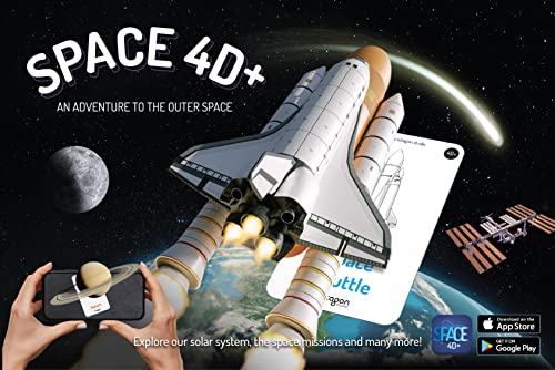 Octagon Studio Space 4D+ Tarjetas de Realidad Aumentada: Explora el Universo con 26 Tarjetas Espaciales, Aplicación Gratuita en 17 Idiomas, Modo Foto, Comparación de Tamaños y Tour VR
