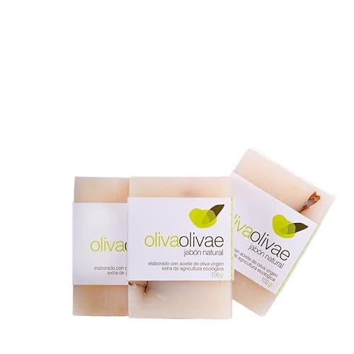 OlivaOlivae - Pastilla de Jabón Natural - 100 g - Elaborada con Aceite de Oliva Virgen Extra - Alto Poder Hidratante y Nutritivo - Indicada para Pieles Delicadas