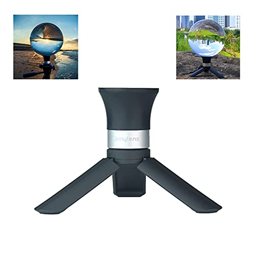 Omylens Lensball - Soporte de bola de cristal de 60 mm a 150 mm, para accesorios de fotografía y accesorios esféricos, soporte de succión + base (rosca interna de 1/4"-20) + mini trípode