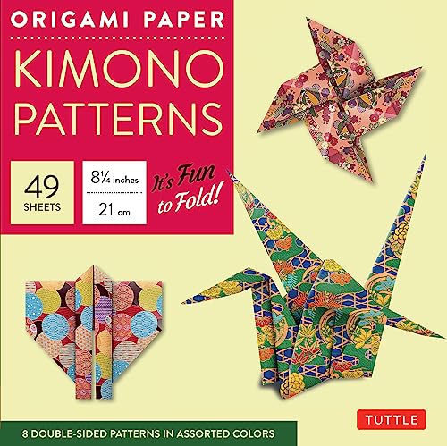 Origami Paper Kimono Patterns (Large 8 1/4") /anglais: Tuttle Origami Paper: Double-Sided Origami Sheets Printed with 8 Different Designs (Instructions for 6 Projects Included)