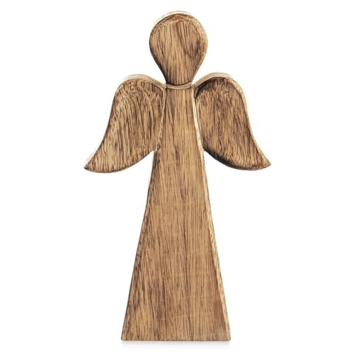 orion group Figura decorativa de ángel de madera, 13 x 24 cm