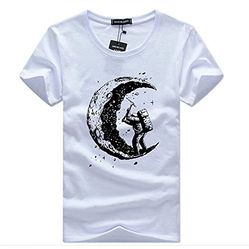 Owenqian Camisetas para Hombre,Camisetas para Hombre, Verano, excavación de la Luna, Camiseta con Estampado de Dibujos Animados, Camisetas para Hombre, Camisetas Casuales de Manga Corta, Camisetas d