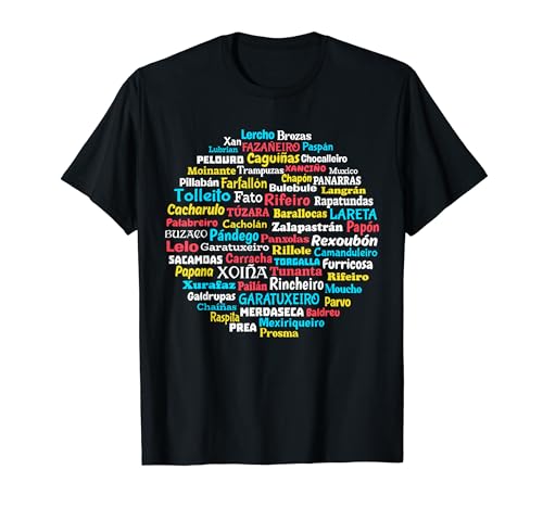 Palabras en Vocabulario Gallego Lengua Gallega Galicia Camiseta