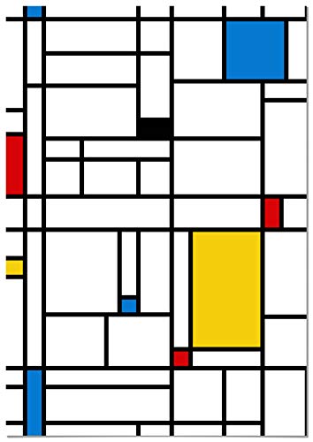 Panorama Póster Piet Mondrian 50x70cm - Impreso en Papel 250gr - Póster Pared - Láminas para Enmarcar - Cuadros Decoración Salón - Pósters Decorativos - Cuadros Modernos