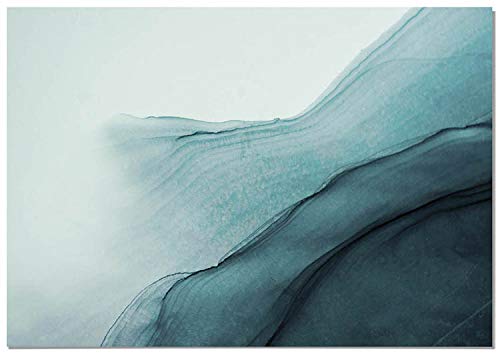 Panorama Póster Pintura Abstracta Fondo Azulado 70x50cm - Impreso en Papel 250gr - Póster Pared - Láminas para Enmarcar - Cuadros Decoración Salón - Pósters Decorativos