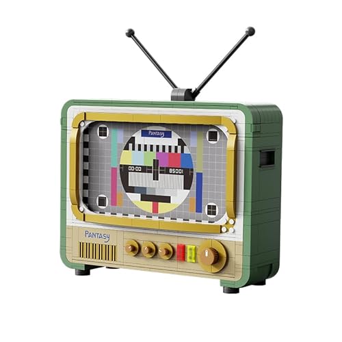 PANTASY Conjunto de Bloques de Construcción de Arquitectura TV Retro, Compatible con Lego Ideas Icons, Kit de Construcción Modular para Decoración de Adultos