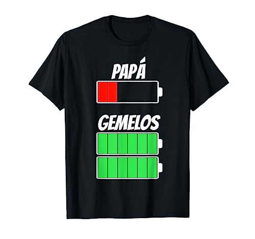 Papá De Los Gemelos Nacimiento De Batería Mellizos Primerizo Camiseta