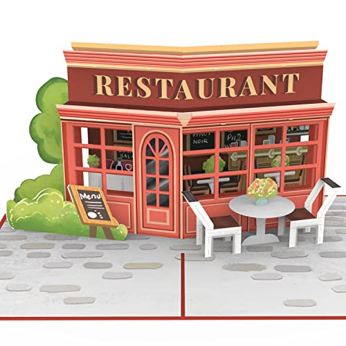 papercrush® Tarjeta pop-up Restaurante - Tarjeta de cumpleaños 3D o vale para visitas de restaurante, tarjeta de felicitación para mujeres y hombres - Regalo de dinero para cumpleaños a comer