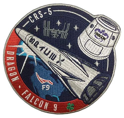 Parche bordado termoadhesivo oficial Spacex CRS-5 Mission Patch 10 cm
