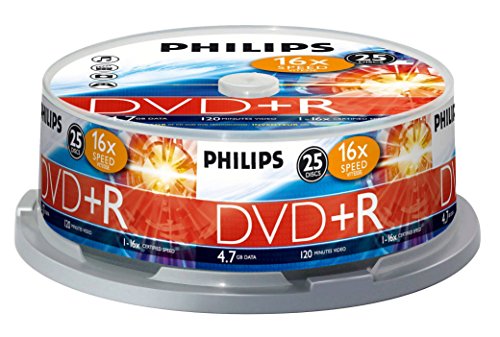 Philips DR 4 S 6 B 25 F/00 DVD+R - Blanco - DVD+R vírgenes (4.7 GB, 25 unidades, 16x)