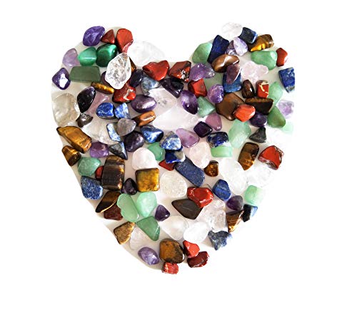 Piedras de cristal natural, mixtas, 7 chakras, en bolsa, alrededor de 100 unidades, peso alrededor de 160 gramos en total, tamaño pequeño