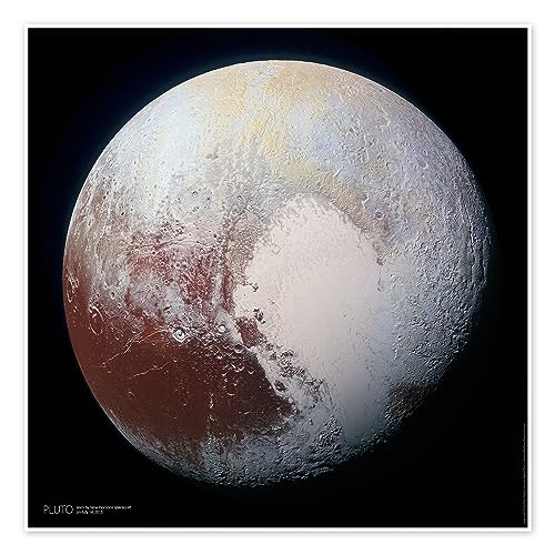 Plutón, fotografiado por la nave espacial New Horizons pósters para la pared de Sascha Kilmer Cuadros decoración para cualquier habitación 50 x 50 cm Espacio extraterrestre Láminas decorativas