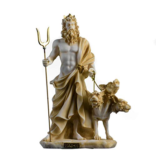 Plutón Hades Señor del Inframundo Estatua Griega Figura Muerta Tono Dorado 24 cm