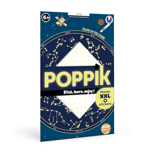 POPPIK, DIS004 Discovery - Kit de pegatinas de mapa del cielo para niños de 7 años en adelante, divertido, educativo