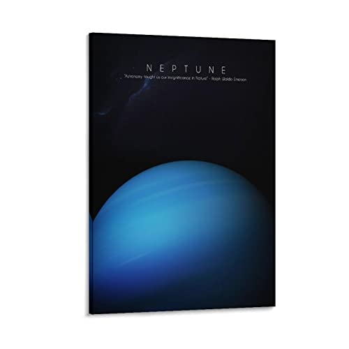 Póster de Neptuno con diseño de estrellas del sistema solar