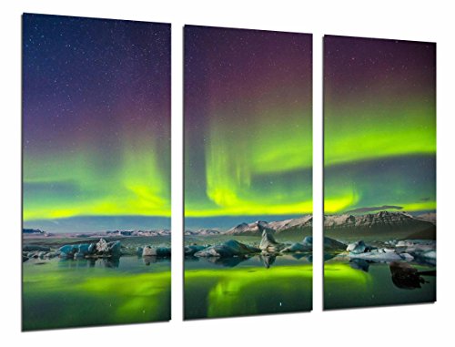 Poster Fotográfico Aurora boreal, cielo verde Tamaño total: 97 x 62 cm XXL