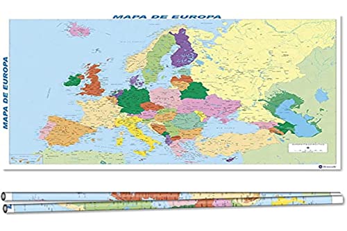 Posters del Mapa de Europa Educativo Pósteres de Decoración Educativa para niños Gráficos de Pared Coloridos y para Colgar