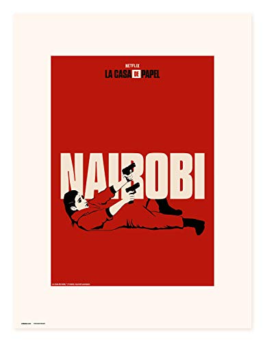 Print La Casa de Papel Netflix, 30 x 40 cm - Lamina decorativa Nairobi / Póster La Casa de Papel - Producto con licencia oficial