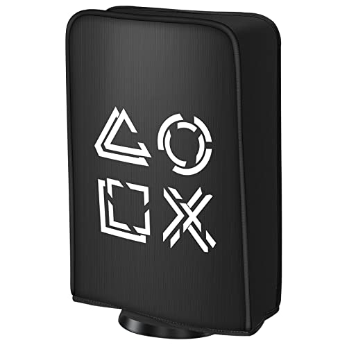 Protector de cubierta antipolvo PS5 para PlayStation 5 Estuche para consola de juegos Piel Funda impermeable lavable Funda antipolvo Accesorios PS5 Forro suave y limpio Protector contra el polvo Negro