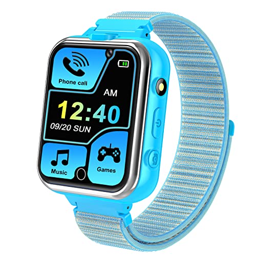 PTHTECHUS Smartwatch para Niños, Reloj Inteligente MP3 con SOS Cámara Juego Despertador Regalos Relojes para Niños Niñas 5-15 años de Edad