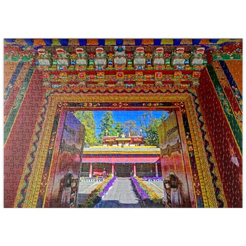 Puerta De Entrada Ornamentada Al Parque De La Residencia De Verano del Dalai Lama, Tíbet - Premium 500 Piezas Puzzles - Colección Especial MyPuzzle de Puzzle Galaxy