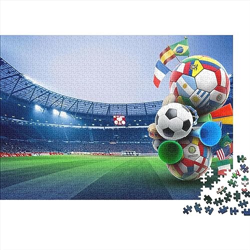 Puzzle Puzzles Personalizados 1000 Piezas con Fotos, Personaliza con Tu Foto - patrón de fútbol - Rompecabezas De Madera 500pcs (52x38cm)