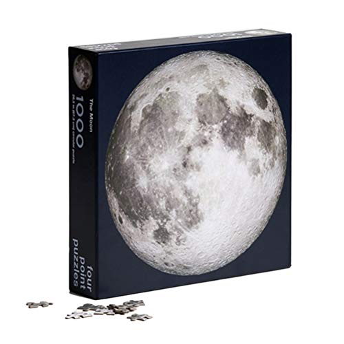 QoFina Puzzle Solar System 1000 Piezas, Rompecabezas Circular de Bricolaje Luna y Tierra, Rompecabezas Circular difícil, Juego de Rompecabezas, para niños Adultos