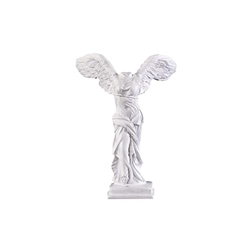 QOTSTEOS Estatua de la victoria alada de Samotracia, escultura de estatua de diosa griega, figura de resina Victoria para decoración de escritorio para el hogar, oficina (blanco, tamaño: S)