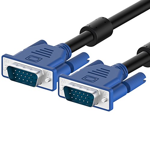 Rankie Cable Adaptador de VGA a VGA, 1,8m, para Monitor, Negro
