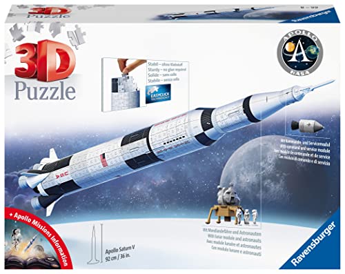 Ravensburger - 3D Puzzle Apollo Saturn V Rocket, 440 Piezas