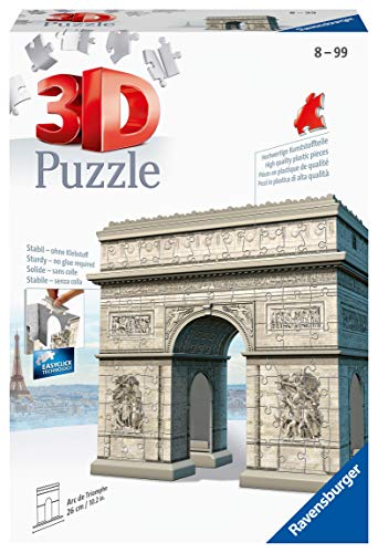 Ravensburger - 3D Puzzle Arco del Triunfo, París, Serie Midi Monumentos, 216 Piezas, 10+ Años