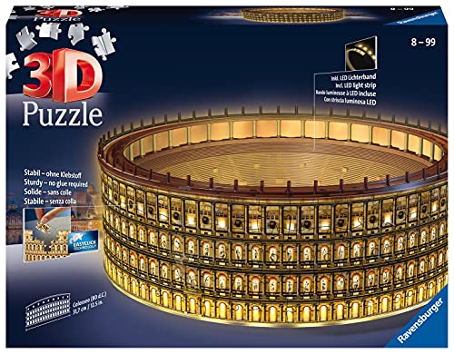 Ravensburger 3D Puzzle, Coliseo Romano Night Edition, 216 Piezas, Edad Recomendada 8+, 11148 0