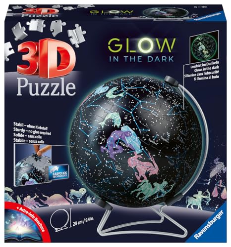 Ravensburger - 3D Puzzle Globo Estrellas Glow in the dark 180 piezas